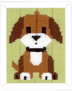Kinder borduurpakket spansteek hond van Vervaco pn-0147444