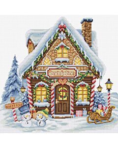Luca-s borduurpakket kerstman's winkel B1435 telpatroon