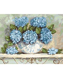 Borduurpakket hortensia in pot om te borduren van Luca-s  ba2328