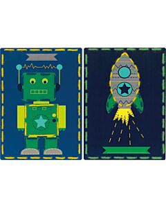 Borduurpakket 2 borduurkaarten robot en raket 
