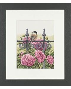 Borduurpakket achtertuin met mees van lanarte