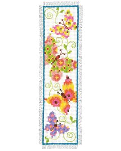 Borduurpakket fladderende vlinders 1 boekenlegger borduren Vervaco pn-0021727.