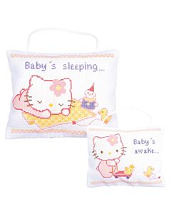 Borduurpakket Hello Kitty baby slaapt / baby is wakker Vervaco 0150203