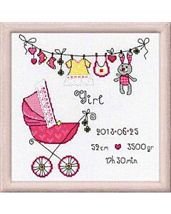 Borduurpakket It's a Girl van riolis om te borduren