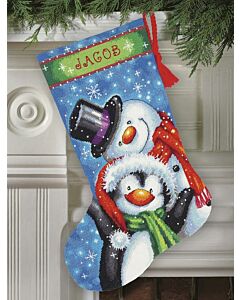 Borduurpakket Kerstsok Polar Pals van Dimensions 71-09153