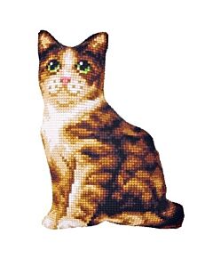 Borduurpakket kruissteek kussen poes orchidea 9344 