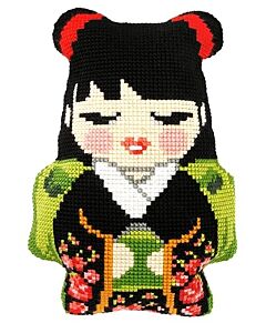 Borduurpakket kussenpakket Japanse Girl  orchidea 9320