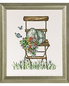 Borduurpakket stoel met bloemen van Permin 92-8104
