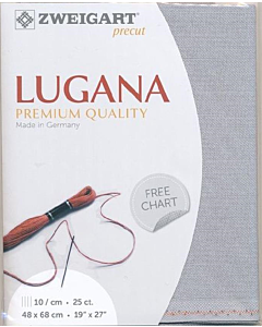 Borduurstof Lugana 25ct/10 draadjes per cm van Zweigart grijs 713 afm 48x68cm