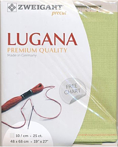 Borduurstof Lugana 25ct/10 draadjes per cm van Zweigart licht groen 6140 afm 48x68cm