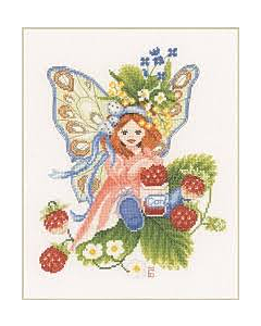 Borduurpakket Maria v Scharrenburg bosaardbeienmeisje van lanarte