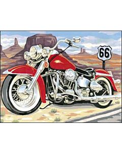 Voorbedrukt canvas/stramien route 66 om te borduren van Margot 153.1344