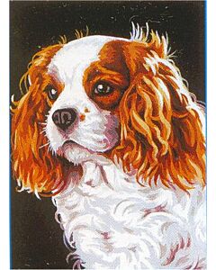 Voorbedrukt stramien/canvas van le cavalier king charles van Margot 72.2262