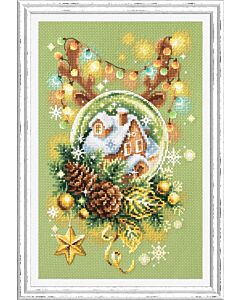Borduurpakket  kerstlampjes - Magic needle 100-245 met telpatroon