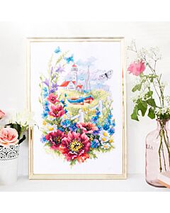 Magic Needle borduurpakket Wild Flowers of the Coast 210-351 met telpatroon.