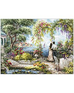 Borduurpakket  Romantische tuin - Magic Needle met telpatroon.