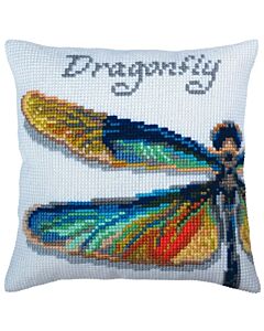 Collection d'Art borduurpakket Dragonfly 5363 voorbedrukt kruissteekkussen