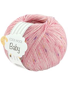 Lana Grossa Cool Wool Baby Print Punto kleur 366 (roze paars/geel/gestreept)
