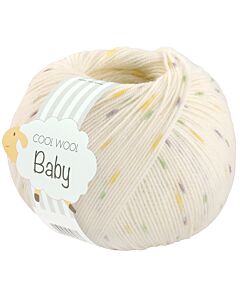 Lana Grossa Cool Wool Baby Print Punto kleur 368 (crème grijs/geel/groen/gestreept)