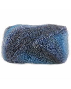 Lana Grossa Cottonhair kleur 103 (blauw/zwart) 