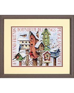Dimensions borduurpakket winter huis borduren met telpatroon 70-08863