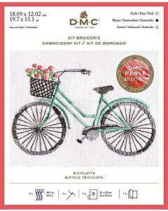 DMC borduurpakket fiets met bloemen voorbedrukt borduren