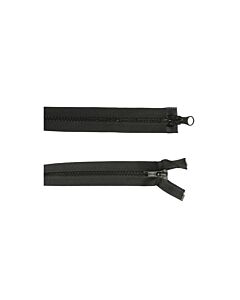 Dubbel deelbare rits 70cm zwart met bloktand
