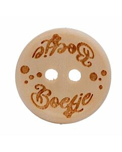 Durable houten tekst knoop Pamperkontje 20mm