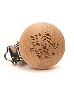 Durable speenclip 'twinkle twinkle little star' hout 