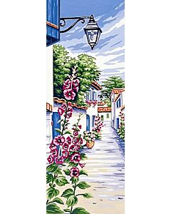 stramien het bloemrijke steegje om te borduren van Margot 62.179