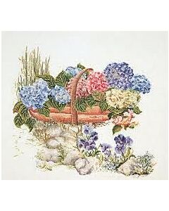 Thea gouverneur borduurpakket hortensia gekleurd 2063a