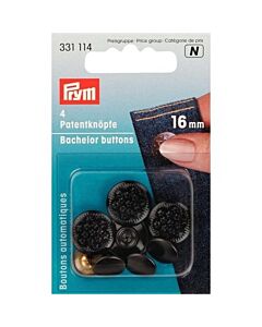 Prym vernietbare vrijgezellenknopen met spitse stift, brons 16mm 4 stuks