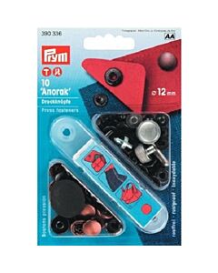 Prym anorak vernietbare drukknopen - 12mm oudkoper 10 stuks