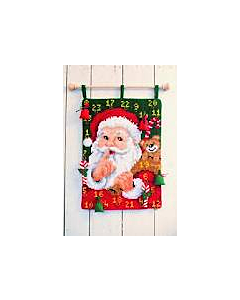 kerstman borduurpakket voor de wand 