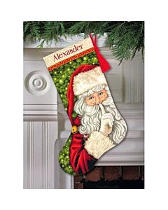 Borduurpakket Kerstsok Geheim van de Kerstman - Secret Santa Stocking