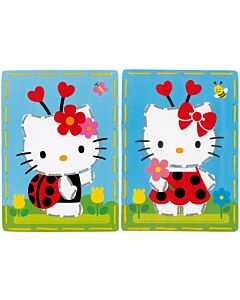 Kinder borduurpakket 2 borduurkaarten Hello Kitty van Vervaco pn-0162181