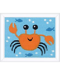 Kinder borduurpakket krab halve kruissteek van Vervaco pn-01470543