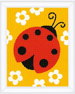 Kinder borduurpakket lieveheersbeestje in halve kruissteek van Vervaco pn-0009703