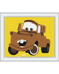 Kinder borduurpakket Mater van Cars in halve kruissteek Vervaco pn-0014543.