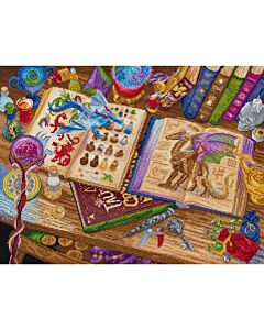 Letistitch borduurpakket draken studie L9965 telpatroon