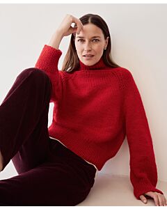 Lana Grossa dames trui met col breien van Cool Merino Big (C27, M40)