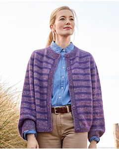 Lana Grossa gestreept top-down vest breien van Silkhair en Merino Superiore (ME4,M8)