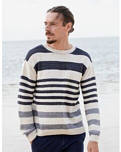 Lana Grossa gestreepte heren trui van Cool Wool & Cool Wool Vintage (C27,M52)