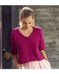 Lana Grossa truitje met v-hals breien van Summer Softness (LB20,M7)