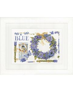 Borduurpakket Lavendelkrans met pimpelmees aida marjolein bastin pn-0149994 lanarte