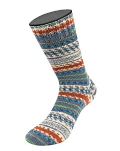 Lana Grossa Landlust Die Sockenwolle kl.614 (wit/blauw/groen/bruin)