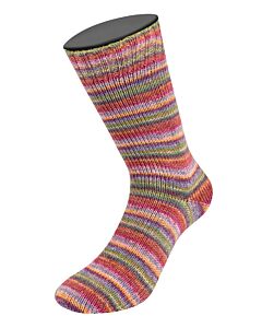 Lana Grossa Landlust Die Sockenwolle kl.516 4-draads (crème/oranje/rood/groen/blauw)