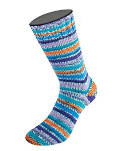 Lana Grossa Landlust Die Sockenwolle kl.821 4-draads (wit/blauw/oranje/paars/groen)