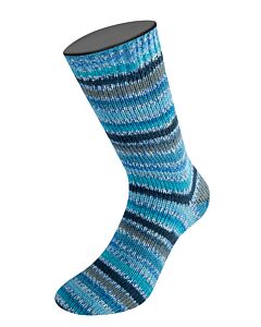 Lana Grossa Landlust Die Sockenwolle kl.821 4-draads (wit/blauw/oranje/paars/groen)