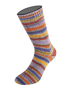 Lana Grossa Landlust Die Sockenwolle kl.821 4-draads (wit/blauw/oranje/paars/groen)